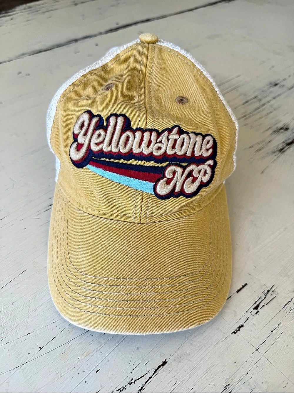 Legacy Yellowstone NPS Trucker Hat in Yellow & White. Unisex